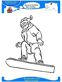 Çocuklar İçin Snowboard Boyama Sayfaları 